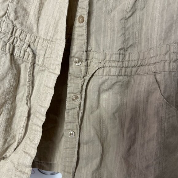 Bum equipment dress cargo beige tan button up waist tie cinch y2k retro - Picture 3 of 6